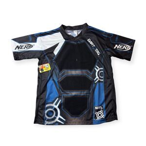 Nerf Dart Tag Official Competition Jersey Size Large Black Blue Y2K Hasbro BNWT